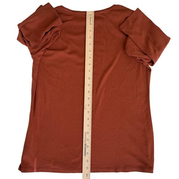 Lot of 2 The Talbots Tee Size L Long Sleeve Shirts Brown and Leopard Print - Picture 10 of 13